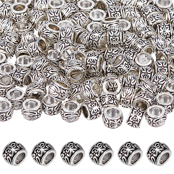 130шт. бусины из европейского сплава в тибетском стиле, бусины с большим отверстием, рондель