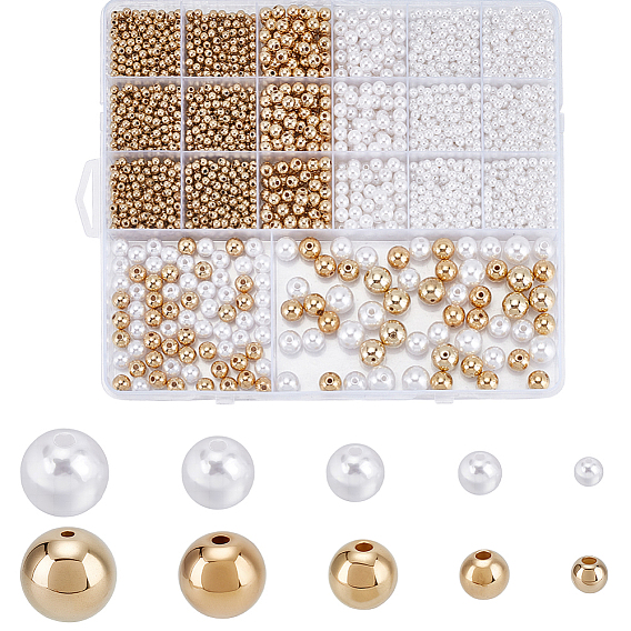 Наборы для самостоятельного изготовления круглых бусин из АБС-пластика, имитирующих жемчуг, и пластиковых бусин CCB.