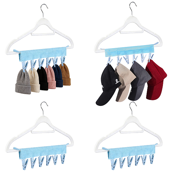 Fabric Hanging Clothes Peg Organizer, Travel Laundry Clip Storage Strap with PP Plastic Clothespins