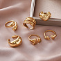 Anillos abiertos de acero inoxidable irregulares para mujer