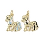 Латунные микро проложить кубического циркония подвески, без кадмия, без никеля и без свинца, с эмалью и кольцом для прыжков, лошади прелести