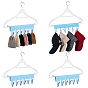 Fabric Hanging Clothes Peg Organizer, Travel Laundry Clip Storage Strap with PP Plastic Clothespins