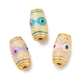 Alloy Enamel Beads, Column, Golden