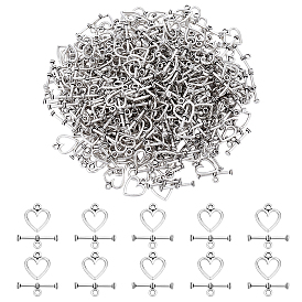 200 Сумки в тибетском стиле с застежками-крючками из сплава, сердце