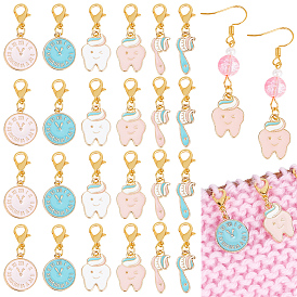 Подвеска из сплава с эмалью, с карабин-лобстерами , часы/зуб/зубная щетка