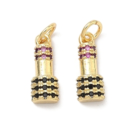 Латунные микро проложить кубического циркония подвески, подвески в форме губной помады, стойки покрытие, долговечный, без свинца и без кадмия