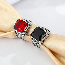 Vintage Gemstone Joint Ring for Men and Women - Punk Style Fashion Alloy Finger Ring