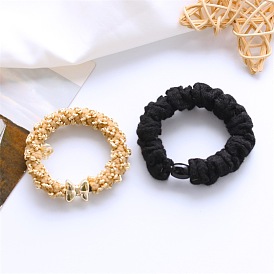 Gold-plated Thick Hair Tie with Multiple Star Elements - Stylish Hair Accessory.