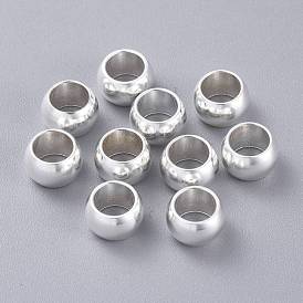 201 acier inoxydable perles européennes, Perles avec un grand trou   , rondelle