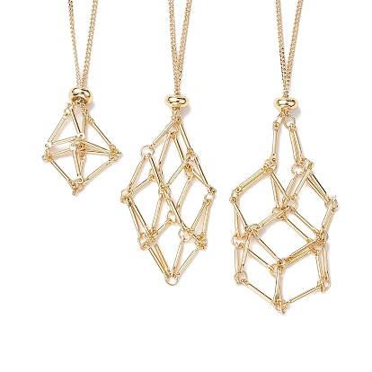 3 шт. 3 стили 304 изготовление ожерелья из троса из нержавеющей стали, с подвесками-заготовками в виде клетки