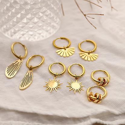 Серьги из 304 нержавеющей стали, реальный 14 k позолоченный