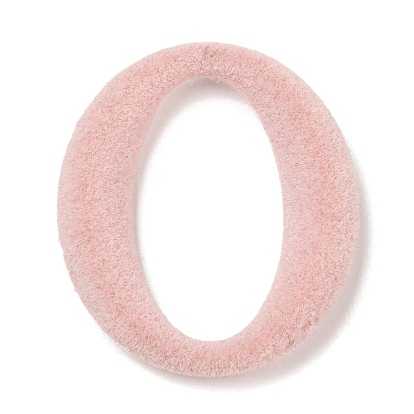 Flocky Resin Pendants, Hollow Oval Charms