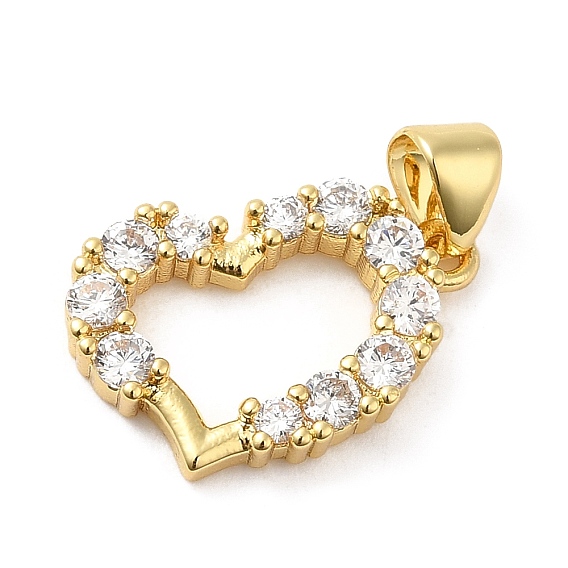 Покрытие стойки латунь микропаве прозрачные подвески из кубического циркония, долговечный, без кадмия и без свинца, шарма сердца