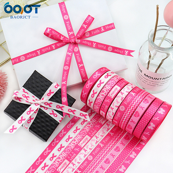 4.5M Flat Santin Awareness Ribbon, Polyester Pink Ribbon, for Gift Wrapping, Party Decorations