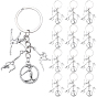 20Pcs Sport Alloy Keychains, with Iron Rings