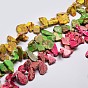 Natural Imperial Jasper Beads Strands, Nuggets, Dyed, 12~24x24~46x6~7mm, Hole: 1mm, about 15.7 inch.