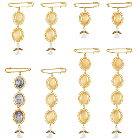 8 шт. 4 стильные железные броши, со стеклянными кабошонами и акриловыми подвесками, ангел с овалом