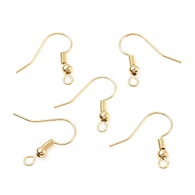 Crochets d'oreille en laiton, fil d'oreille, Hameçons français avec bobine et boule, sans cadmium et sans nickel et sans plomb