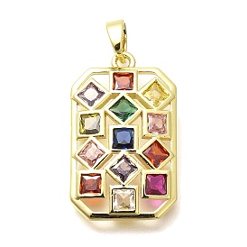 Стойка металлическая латунная микропрофилированная кубическая циркония подвески, прямоугольник амулеты, долговечный, без свинца и без кадмия