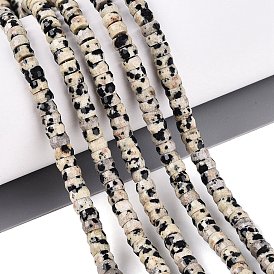 Natural Dalmatian Jasper Beads Strands, Rondelle, Faceted