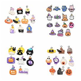 Подвески из непрозрачной смолы на Хэллоуин, разнообразные, с железной платиной петлей