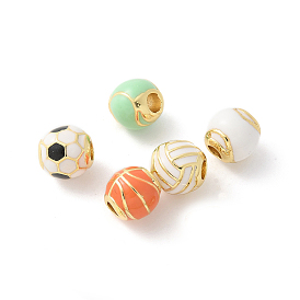 Латунь эмаль бисера, стойки покрытие, без кадмия и без свинца, долговечный, реальный 18 k позолоченный, круглые