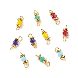 Bicone Glass Golden Tone Iron Connector Charms