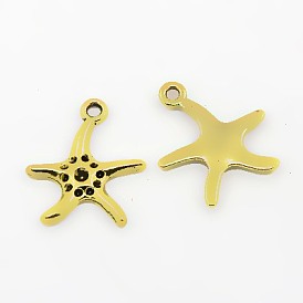 Настройки подвеска горный хрусталь звезды / морские звезды сплава кулон, без свинца и без кадмия, длиной около 22 мм , шириной 19.5 мм , толщиной 2 мм , отверстие : 2 мм