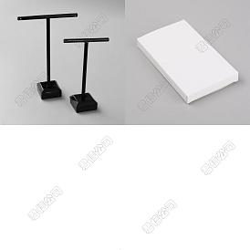 2 ensembles 2 tailles présentoirs de boucles d'oreilles en acrylique avec barre en T, t bar avec deux trous