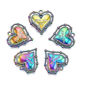 Pendentifs en alliage de couleur arc-en-ciel, sans cadmium et sans nickel et sans plomb, cœur