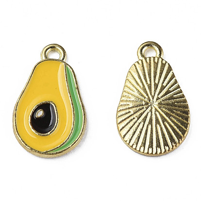 Подвески из эмали и сплава, без кадмия и без свинца, золотой свет, авокадо
