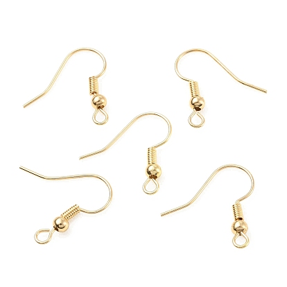 Crochets d'oreille en laiton, fil d'oreille, Hameçons français avec bobine et boule, sans cadmium et sans nickel et sans plomb