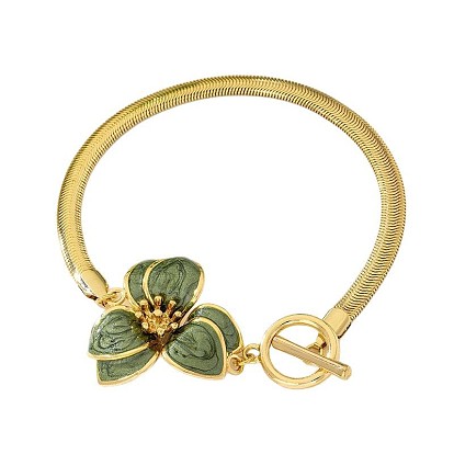 Летние пляжные браслеты из сплава желто-зеленого цвета с цветочной эмалью и плоскими цепочками-змейками для женщин