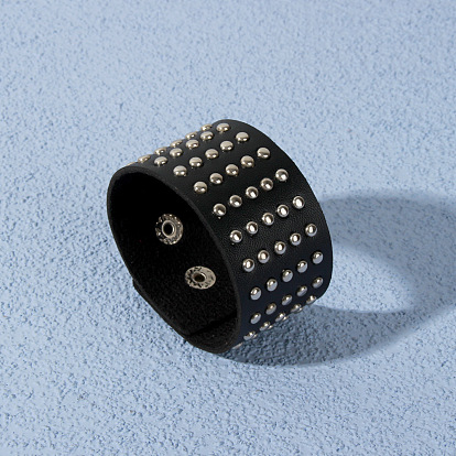 Fashionable Punk Leather Bracelet with Rivets - Sexy and Personalized Hand Jewelry for Women.