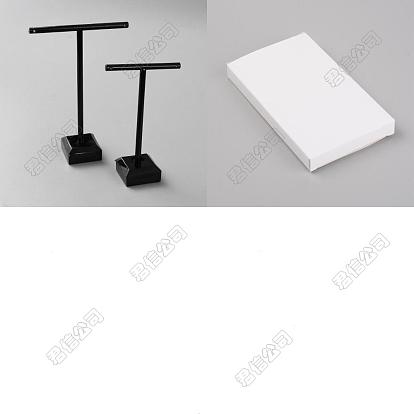 2 ensembles 2 tailles présentoirs de boucles d'oreilles en acrylique avec barre en T, t bar avec deux trous