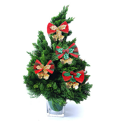 Mini Bow Christmas Tree Decoration Christmas Gift Decoration Gift Box Accessories Christmas Bow Bells