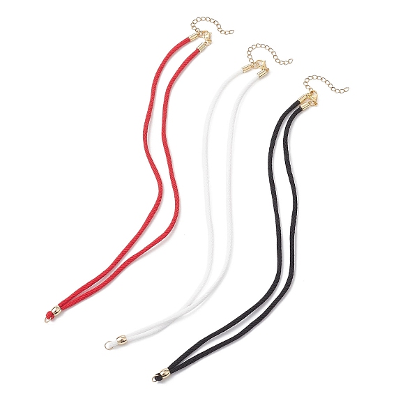 3 шт. 3 цвета 3 мм нейлоновый плетеный шнур для изготовления ожерелий, с 304 из нержавеющей стали Lobster Claw застежками, золотые