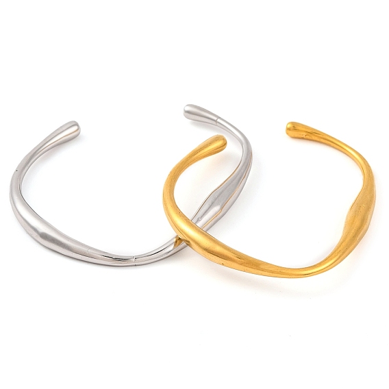 304 женские браслеты с открытыми манжетами из нержавеющей стали