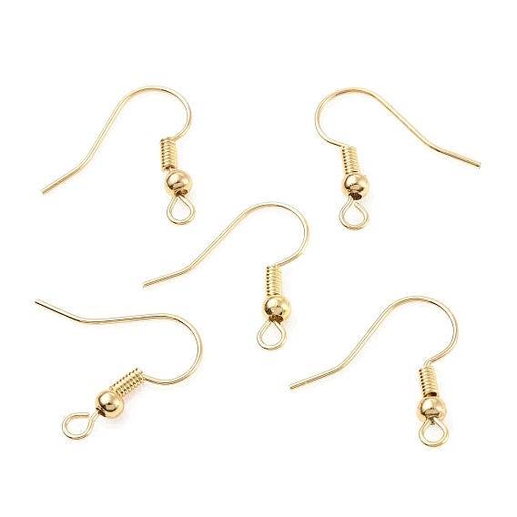 Brass Earring Hooks, Ear Wire, French Hooks with Coil and Ball, Cadmium Free & Nickel Free & Lead Free