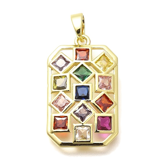 Стойка металлическая латунная микропрофилированная кубическая циркония подвески, прямоугольник амулеты, долговечный, без свинца и без кадмия