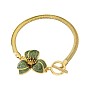 Летние пляжные браслеты из сплава желто-зеленого цвета с цветочной эмалью и плоскими цепочками-змейками для женщин