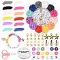 DIY Bracelet Necklace Making Kit, Including Polymer Clay Disc & Acrylic Letter & Natural Shell Beads, Plastic Starfish Pendants, Alloy Clasps, Scissors