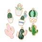 Aleación con colgantes de esmalte, encantos de cactus, dorado