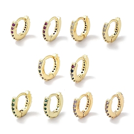 Серьги-кольца из латуни с фианитами для женщин, реальный 18 k позолоченный