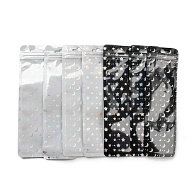 Прямоугольные лазерные пластиковые подарочные пакеты Инь-Янь с застежкой-молнией, самозапечатывающиеся повторно закрывающиеся мешочки для хранения часов с ручкой-брелком