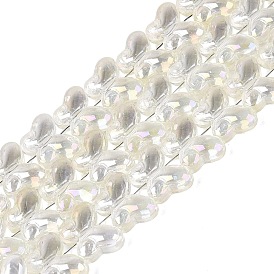 Baking Paint Electroplate Transparent Glass Beads Strands, Butterfly, AB Color Plated