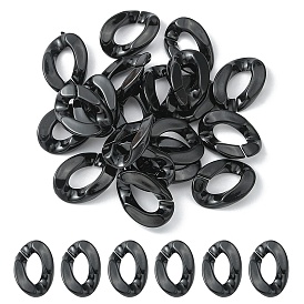 Opaque Acrylic Linking Rings, Quick Link Connectors, for Curb Chains Making, Twist