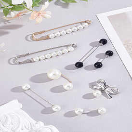 1 Conjunto de broches de imperdible de resina de aleación con imitación de perlas