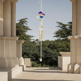 Ornements suspendus en alliage d'émail et en fer papillon, Carillon éolien à pompon en tube d'aluminium pour la décoration extérieure de la maison