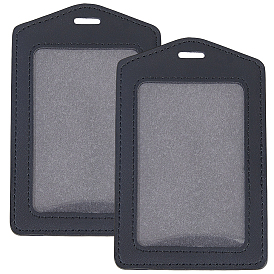 2шт. держатели для удостоверений личности из искусственной кожи, прямоугольные